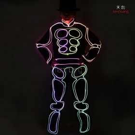 DMX 512 programmable optic fiber led glowing costume